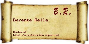 Berente Rella névjegykártya